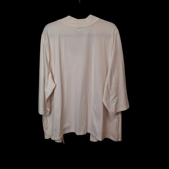 Denim & Co Womens 3/4 Sleeve Duet Cardigan with Inset Tank Size 3X Ivory A226265 - Picture 4 of 9